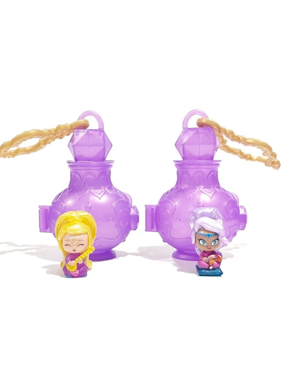 Shimmer and Shine Teenie Genie Mini Dolls in Bottle Keychain Case Leah Purple